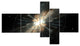 Fractal Star Galaxy, Abstract Canvas art print, 60"x32", 5 panels
