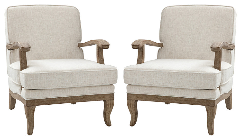 Peppone Armchair, Set of 2, Ivory