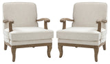 Peppone Armchair, Set of 2, Ivory
