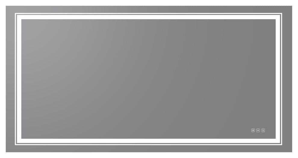 72" x 36" Rectangular Frameless LED Anti-Fog Wall-Mounted Bathroom Vanity Mirror