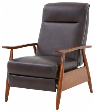 Solaris Wood Arm Push Back Recliner, Burnished Brown