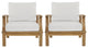 Natural White Marina 2-Piece Outdoor Patio Teak Set