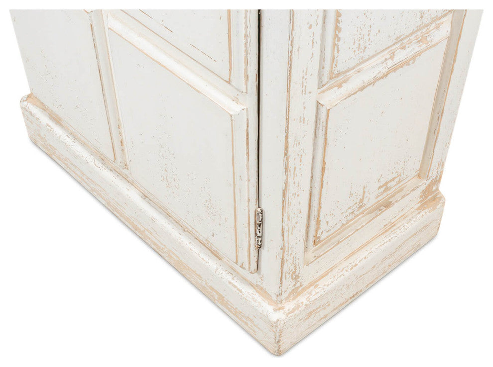 Antiqued White Rustic Bookcase
