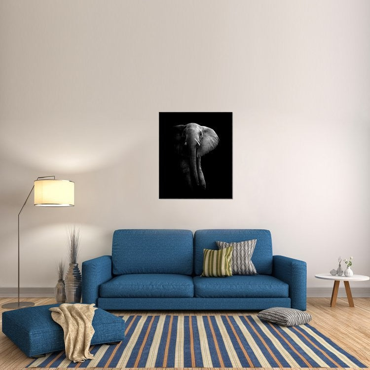 "Elephant!" Framed Canvas Giclee by Wildphotoart, 34x41"