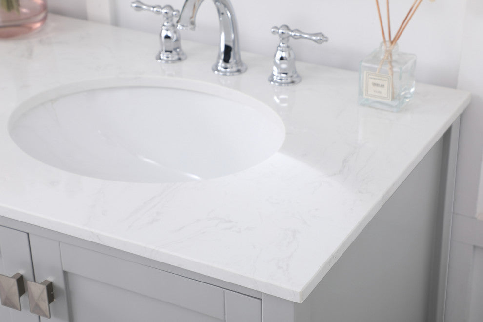 Grey 72" Double Sink Bathroom Vanity
