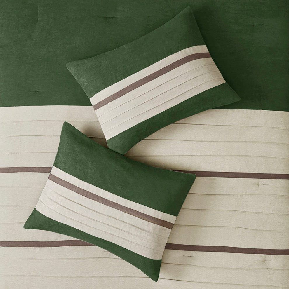 Madison Park Palmer Vera Microsuede 7-Piece Comforter Set, Green