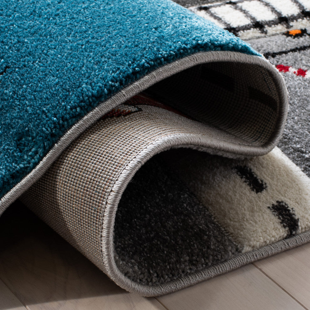 Safavieh Carousel Kids Collection CRK192F Rug, Grey/Ivory, 2'3" X 12'