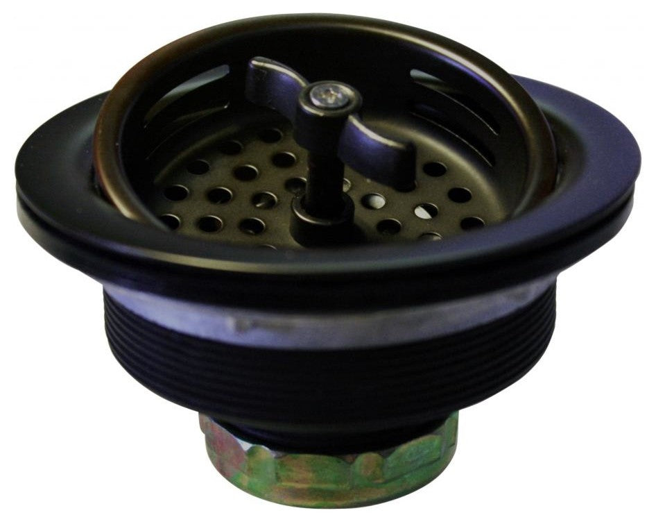 Wing Nut Style Large Kitchen Basket Strainer In Powder Coated Flat Black