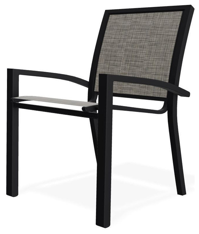 Kendall Sling Stackable Outdoor Dining Chair, Storm/Black