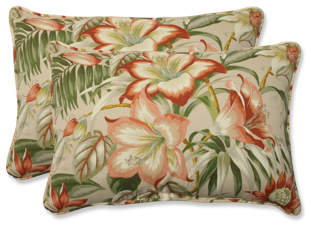 Botanical Glow Tiger Stripe Oversized Rectangular Throw Pillow, Set of 2