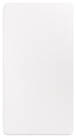 Crib Sheet, GOTS Certified Organic Muslin Cotton, White