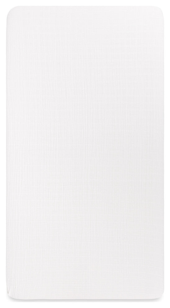 Crib Sheet, GOTS Certified Organic Muslin Cotton, White
