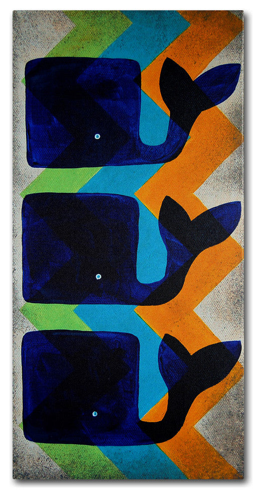 ''Whale Chevron'' Canvas Art by Nicole Dietz
