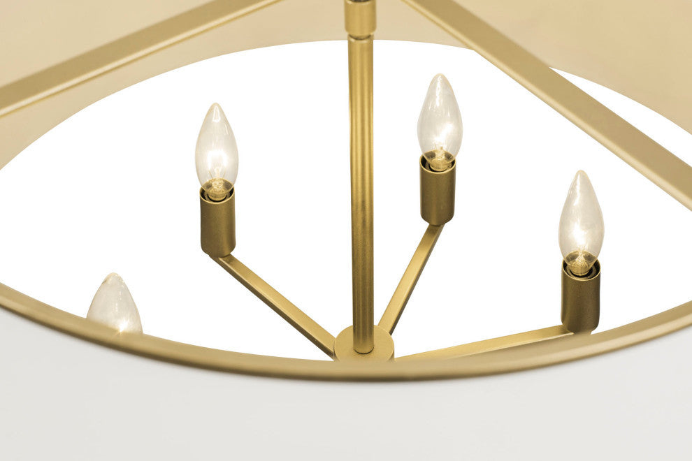 Coco 6-Lt  Pendant - Matte White/French Gold