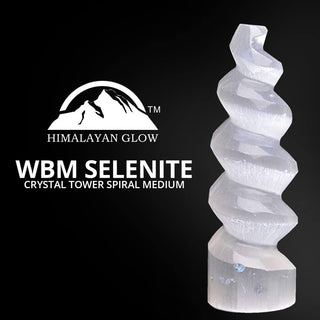 Selenite Crystal Tower Spiral Medium, Healing Stones & Home Decoration - 1 PC
