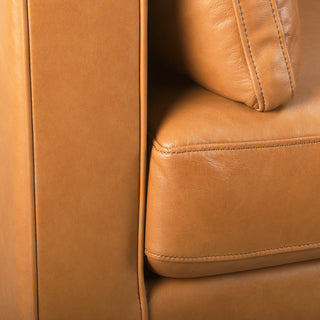 Elton 87.8Lx37.8Wx34.6H Tan Leather Sofa
