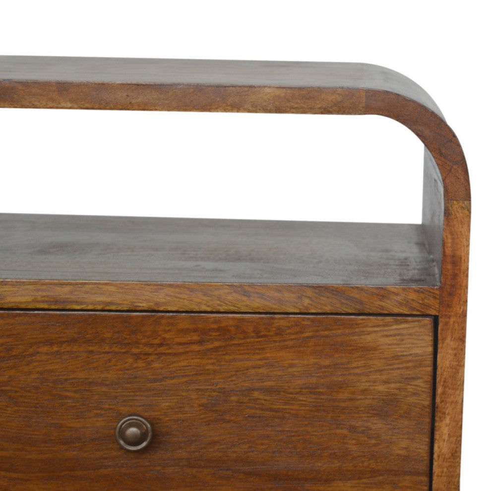 Chestnut Curve 2 Drawer Nightsand