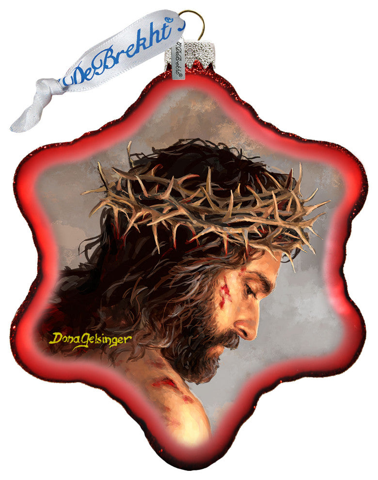 Father Forgive Them Snowflake Glass Ornament