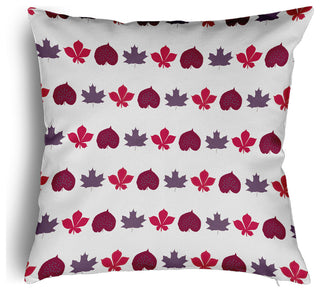 Leaf Stripe Accent Pillow With Removable Insert, Plum, 20"x20"