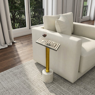 Bone Inlay Accent Table, Multi-Color