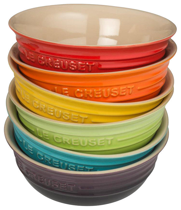 Le Creuset Stoneware 6-Piece Set Rainbow Cereal Bowls