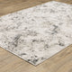 Noble Distressed Abstract Ivory/ Grey Indoor Area Rug, Ivory, 3'3"x5'