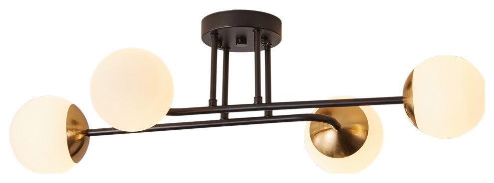 Modern Ceiling Light Flush Mount Chandelier, 4-Light