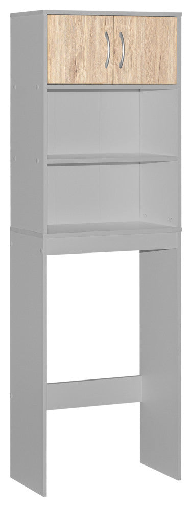 Ace Over-The-Toilet Storage Rack In Light Gray & Natural Oak