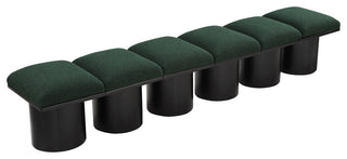 Pavilion Boucle Fabric Upholstered 6-Piece Modular Bench, Green, Black Finish