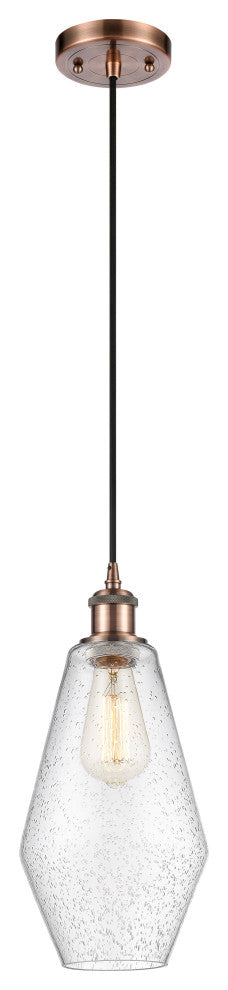 Innovations 516-1P-AC-G654-7 1-Light Mini Pendant, Antique Copper