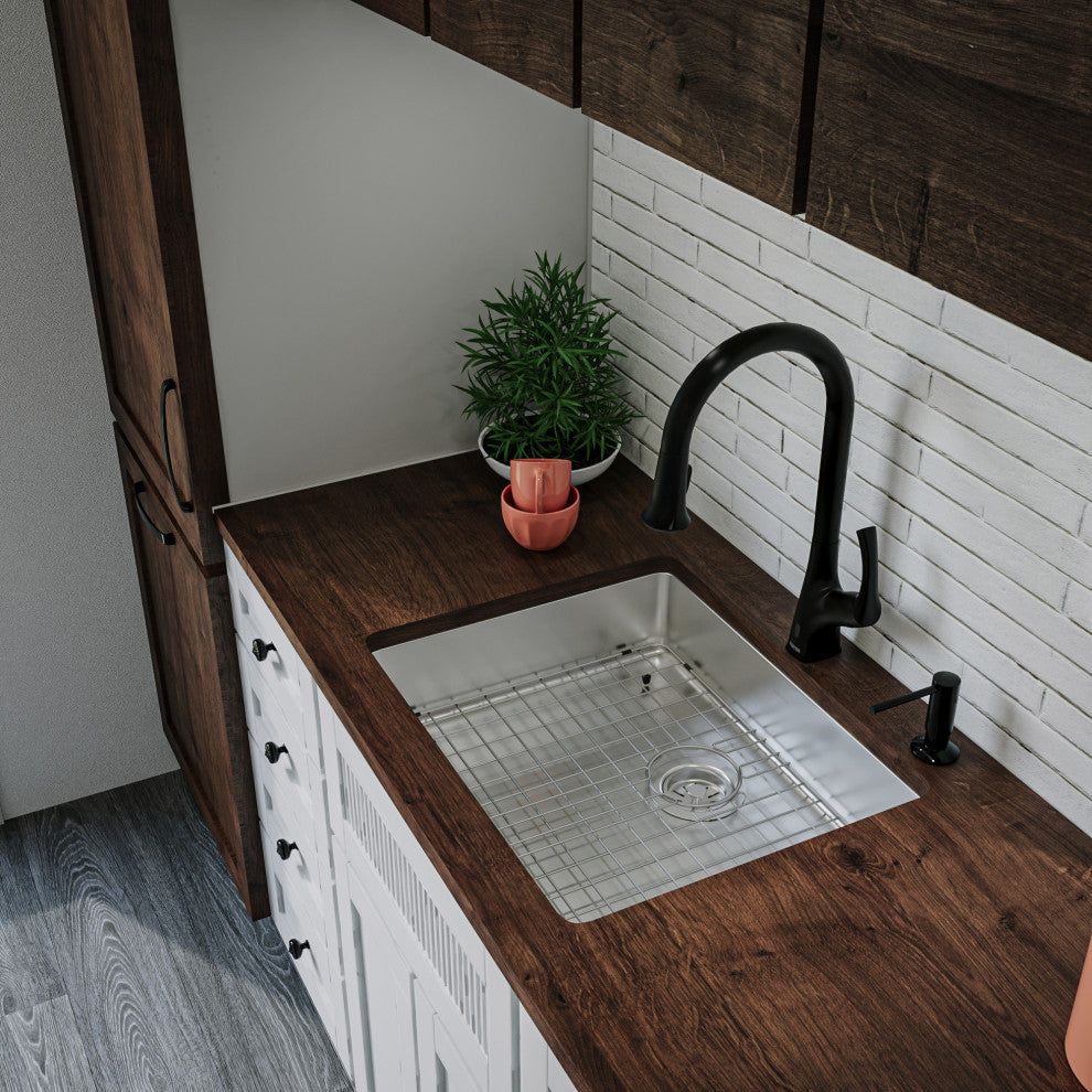 Karran NC-425 23" Undermount Single Bowl Stainless Steel Kitchen Sink