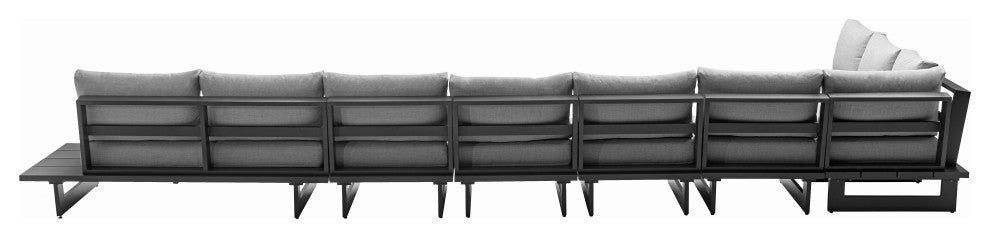 Maldives Grey Water Resistant Fabric Outdoor Patio Modular Sectional