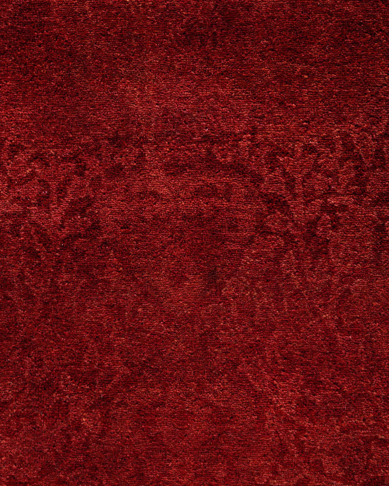 Overdyed, One-of-a-Kind Hand-Knotted Area Rug Rust, 2'6"x9'4"