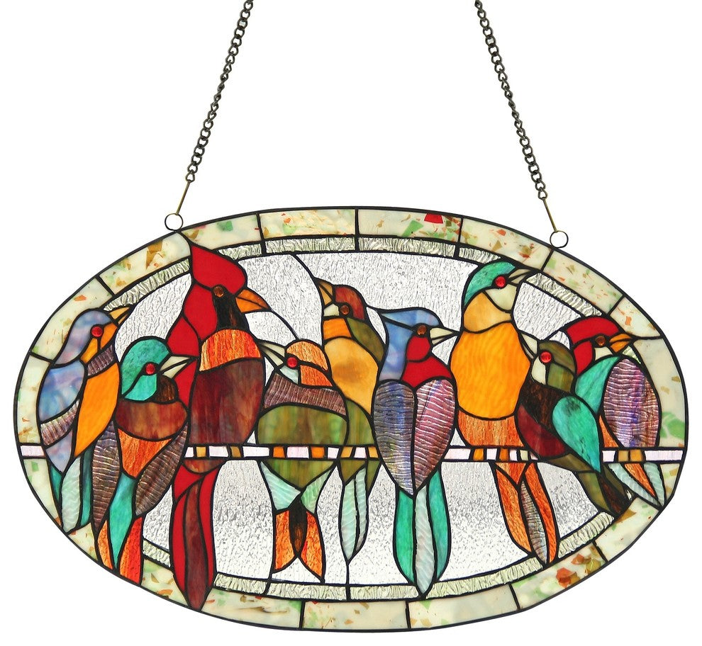 Chloe Lighting Kuno Tiffany-Glass Window Panel 23.5x15