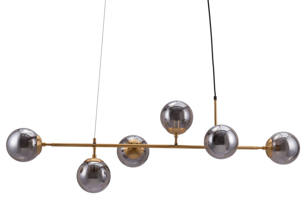 Pendant Ceiling Light Fixture, Glass, Steel Metal, Brass, Gold, Black, Lounge