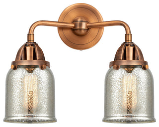 Small Bell Bath Vanity Light, Antique Copper, Silver Plated Mercury