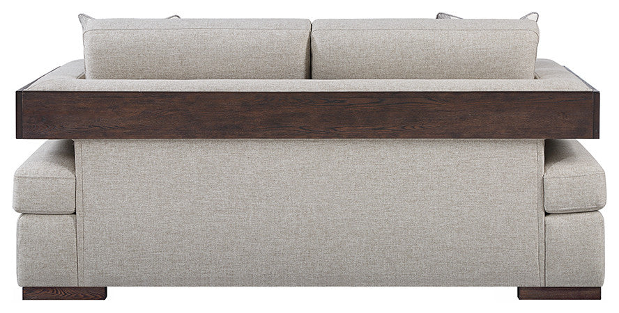 Acme Niamey Loveseat, With 2-Pillows, Fabric/Walnut