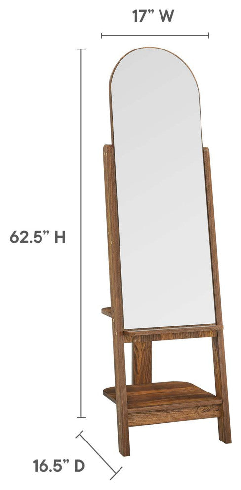 Ascend Standing Mirror, Walnut