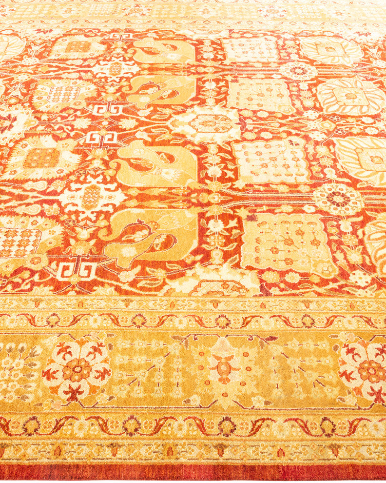 Eclectic, One-of-a-Kind Hand-Knotted Area Rug Orange, 8' 0" x 10' 9"