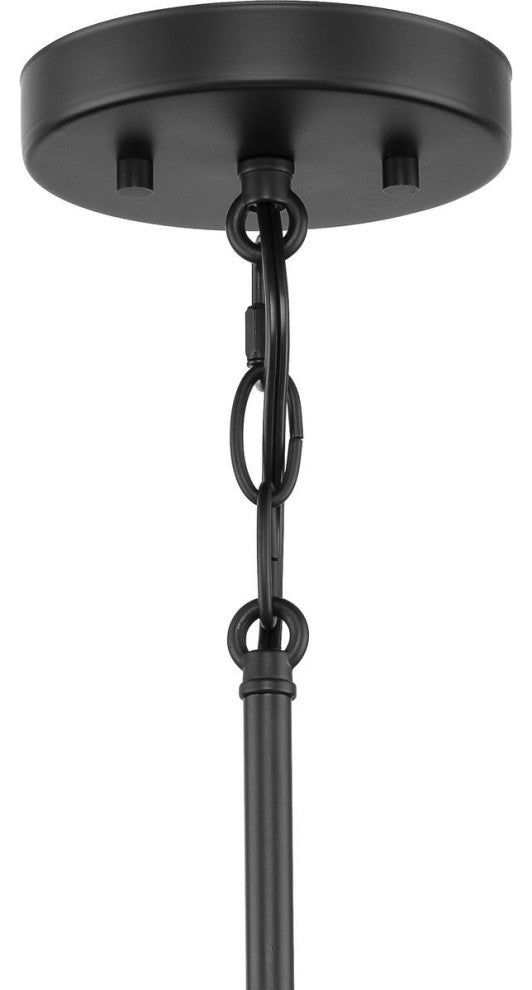 Silva Collection One-Light Matte Black White Linen Shade Pendant
