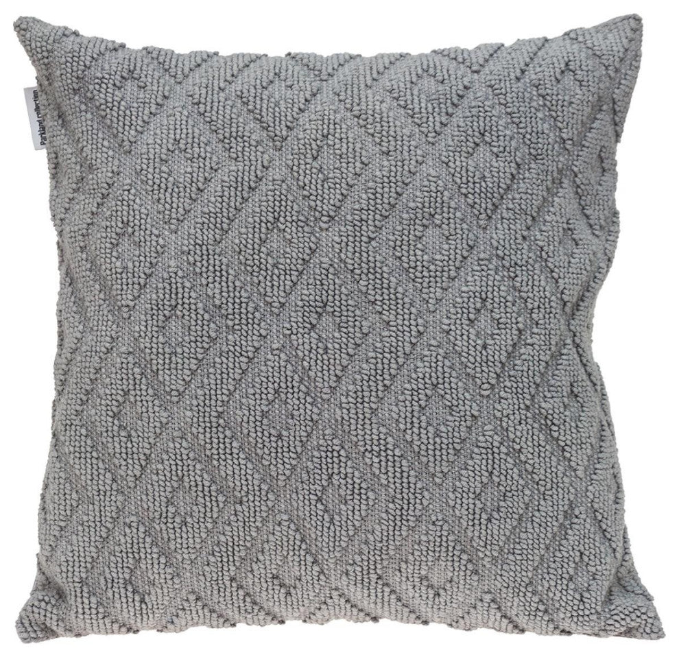 Jacquard Diamond Pattern Decorative Gray Throw Pillow