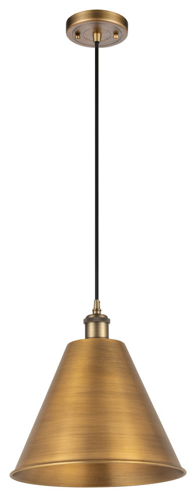 Ballston Cone Mini Pendant, Brushed Brass