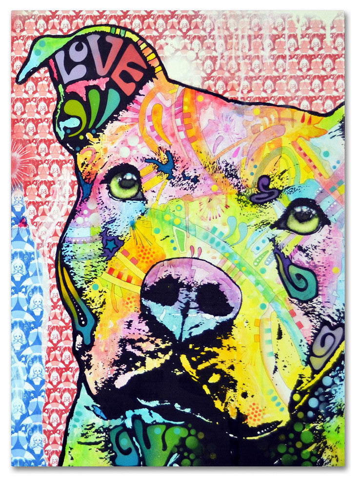 Dean Russo 'Thoughtful Pitbull II' Canvas Art, 14x19