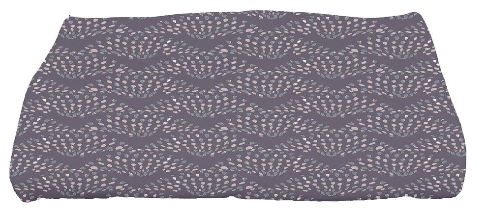 Fan Dance 28"x58" Purple Geometric Bath Towel