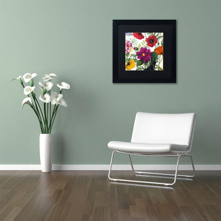 Color Bakery 'Printemps III' Matted Framed Art, Black Frame, Black Mat, 11x11