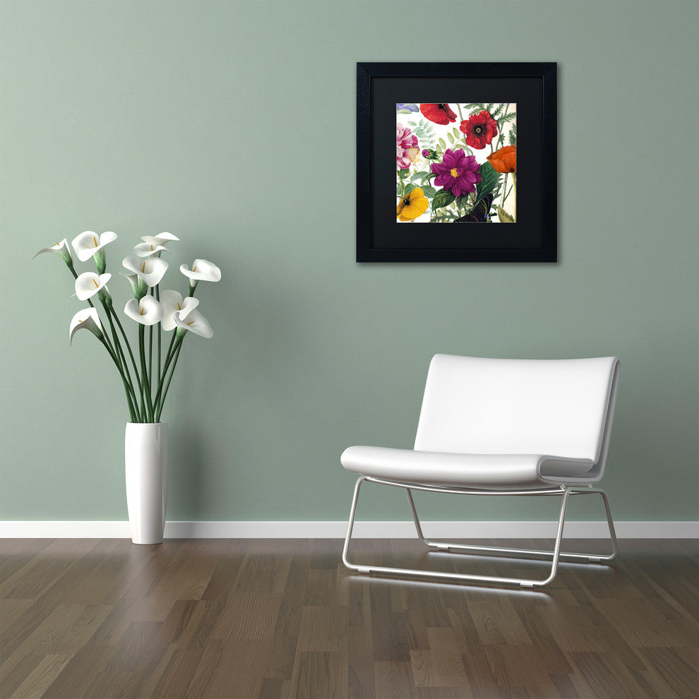 Color Bakery 'Printemps III' Matted Framed Art, Black Frame, Black Mat, 11x11