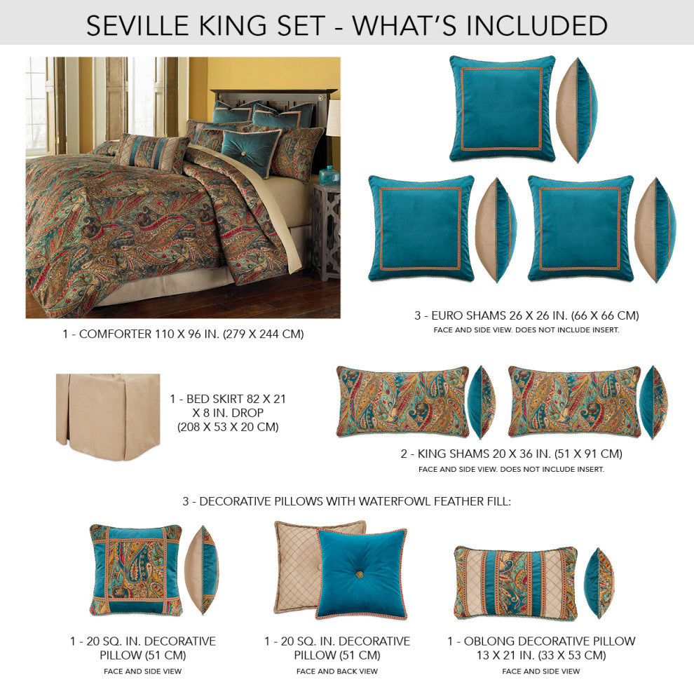 Seville 10-Piece King Comforter Set - Honey