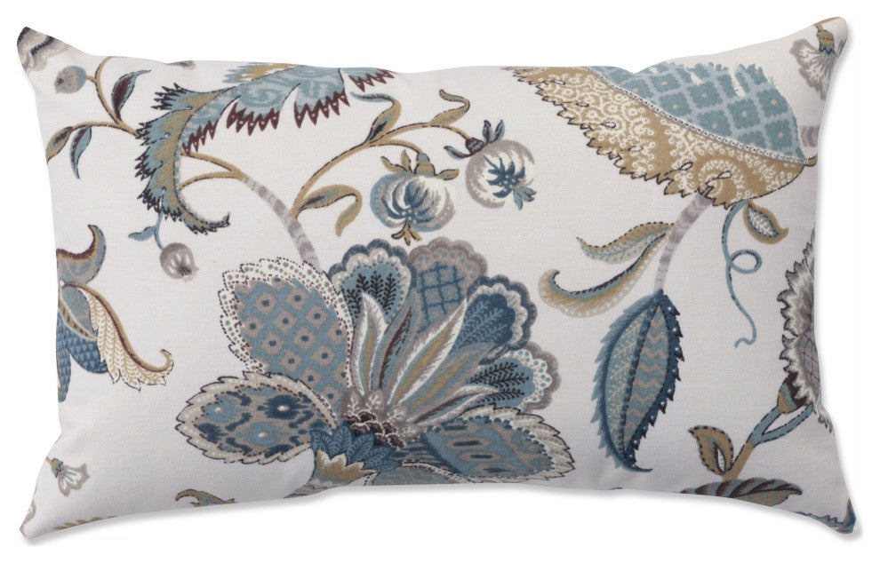 Finders Keepers Blue Rectangular Throw Pillow