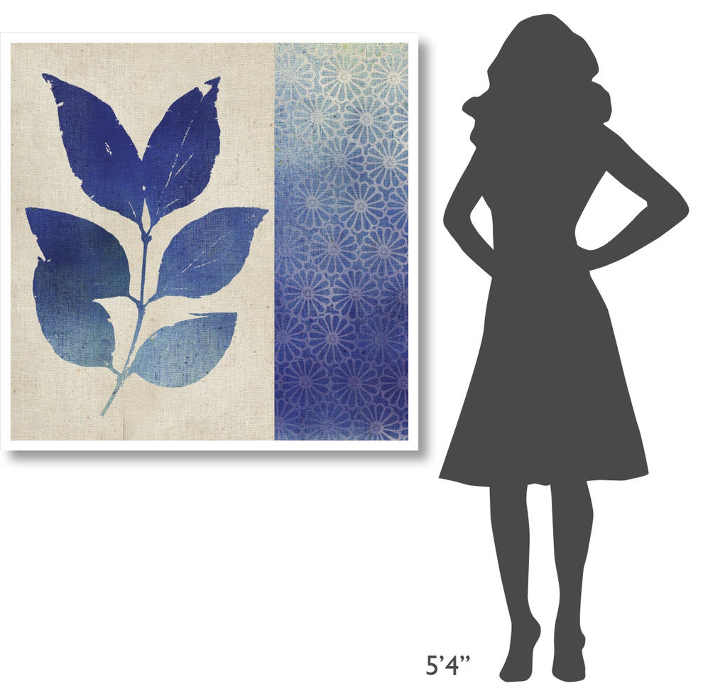 "Indigo Leaves I" Digital Paper Print by Studio Mousseau, 42"x42"