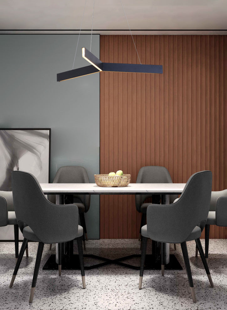 Metal and Acrylic "Y" Shaped Frame LED Light Fixture, Black
